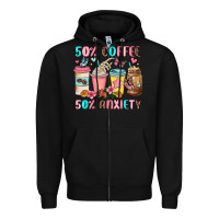 Black half teacher half coffee Zipper Hoodie - JahusDesignShop