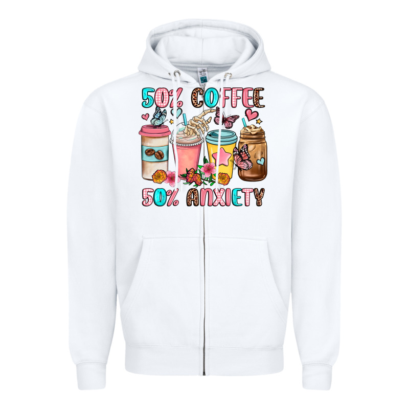 Half Teacher Half Coffee Zipper Hoodie by JahusDesignShop | Teevron