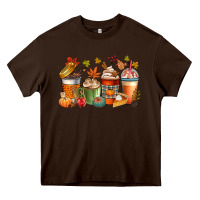 Chocolate Brown fall coffee cups Heavy Core Tee - CowGirlArtShop