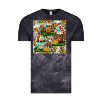 Cloud Black cow coffee cups and farm with leopard seamless pattern bbs Vintage Tee - BundleAndBundleShop