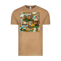 Vintage Camel cow coffee cups and farm with leopard seamless pattern bbs Vintage Tee - BundleAndBundleShop