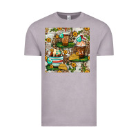 Cow Coffee Cups And Farm With Leopard Seamless Pattern Bbs Vintage Tee | Teevron