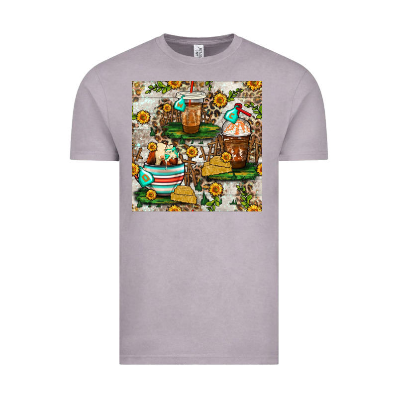 Cow Coffee Cups And Farm With Leopard Seamless Pattern Bbs Vintage Tee by BundleAndBundleShop | Teevron