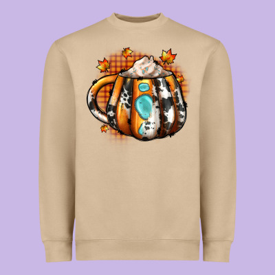 Thanksgiving Coffee Cup Gemstone Heavyweight Sweatshirt Designed By Jahusdesignshop
