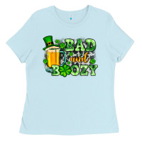 Baby Blue St. Patrick's Bad and boozy Ladies Tee - OliviaCreatesArt