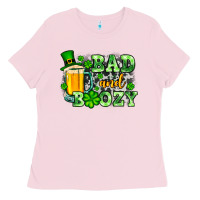Bubblegum Pink St. Patrick's Bad and boozy Ladies Tee - OliviaCreatesArt