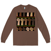Chestnut melanin rised fist seamless pattern Long Sleeve Tee - BundleAndBundleShop