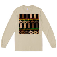 Melanin Rised Fist Seamless Pattern Long Sleeve Tee | Teevron