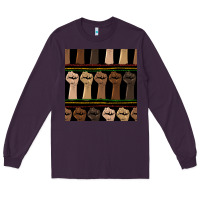 Plum melanin rised fist seamless pattern Long Sleeve Tee - BundleAndBundleShop