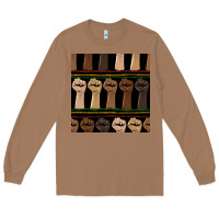 Toasted Coconut melanin rised fist seamless pattern Long Sleeve Tee - BundleAndBundleShop
