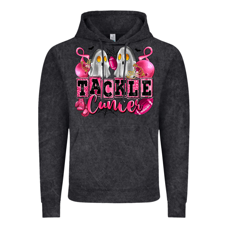Tackle Cancer With Ghosts Playing Football Vintage Hoodie by LillyAllenDesigns | Teevron