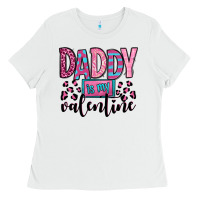 White daddy is my valentine Ladies Tee - OliviaCreatesArt