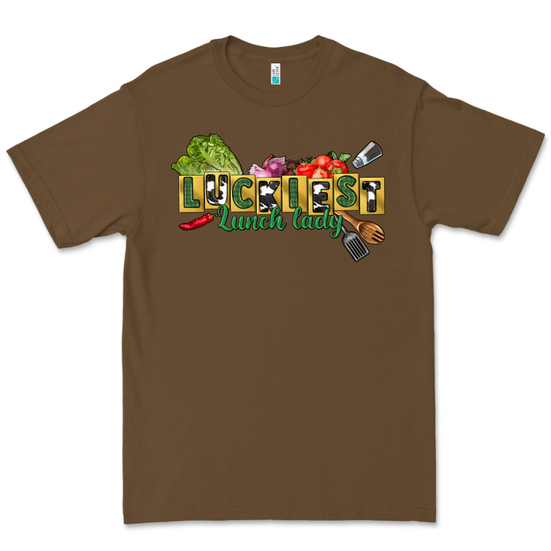 Luckiest Lunch Lady St. Patrick's Day Premium Tee by CowGirlArtShop | Teevron