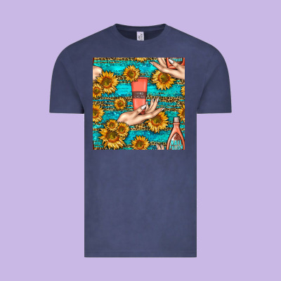 Hand Cream Nail Polish Remover And Sunflowers With Leopard And Glitter Vintage Tee Designed By Bundleandbundleshop