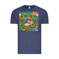 Vintage Denim hand cream nail polish remover and sunflowers with leopard and glitter Vintage Tee - BundleAndBundleShop