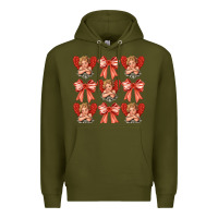 Army Green Valentines Eros and bow Premium Hoodie - CowhideDigitalArt