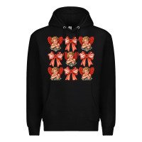 Black Valentines Eros and bow Premium Hoodie - CowhideDigitalArt