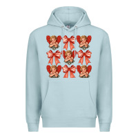 Blue Mist Valentines Eros and bow Premium Hoodie - CowhideDigitalArt