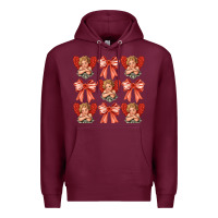 Burgundy Valentines Eros and bow Premium Hoodie - CowhideDigitalArt