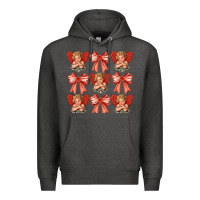 Charcoal Heather Valentines Eros and bow Premium Hoodie - CowhideDigitalArt