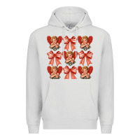 Dove Grey Valentines Eros and bow Premium Hoodie - CowhideDigitalArt
