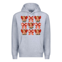 Heather Grey Valentines Eros and bow Premium Hoodie - CowhideDigitalArt