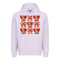 Lilac Valentines Eros and bow Premium Hoodie - CowhideDigitalArt