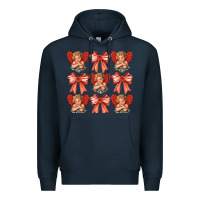 Navy Valentines Eros and bow Premium Hoodie - CowhideDigitalArt