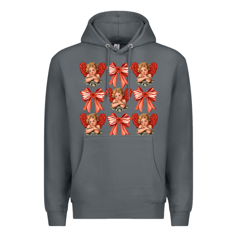 Valentines Eros And Bow Premium Hoodie by CowhideDigitalArt | Teevron