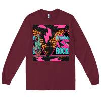 Burgundy freedom rocks seamless pattern Long Sleeve Tee - BundleAndBundleShop