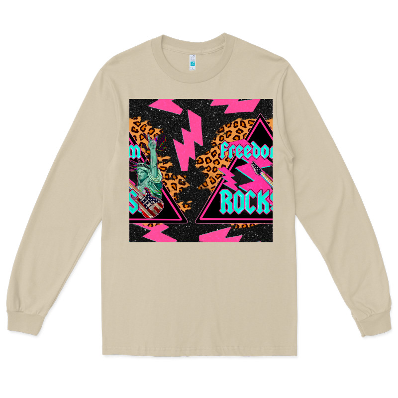 Freedom Rocks Seamless Pattern Long Sleeve Tee by BundleAndBundleShop | Teevron