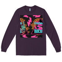 Plum freedom rocks seamless pattern Long Sleeve Tee - BundleAndBundleShop