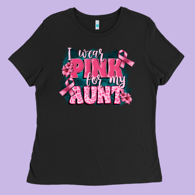I Wear Pink For My Aunt Ladies Tee Designed By Fadigitalartstudio