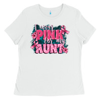 White i wear pink for my aunt Ladies Tee - FaDigitalArtStudio