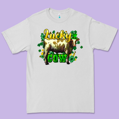 St. Patrick's Day Cow Premium Tee Designed By Howdyjamesfarm