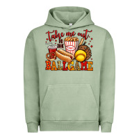 Pigment Oil Green take me out to the ball game softball Urban Hoodie - Jasminsmagicworld