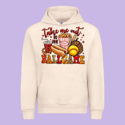 Take Me Out To The Ball Game Softball Urban Hoodie Designed By Jasminsmagicworld