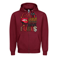 Burgundy girls just wanna have funds Zipper Hoodie - JahusDesignShop