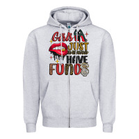 Heather Grey girls just wanna have funds Zipper Hoodie - JahusDesignShop