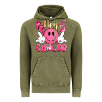 Vintage Olive hey cancer with middle fingers Vintage Hoodie - LillyAllenDesigns