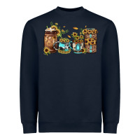 Navy sunflower gemstone coffee Heavyweight Sweatshirt - JahusDesignShop