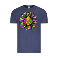 Vintage Denim Mardi Gras Sunflower Vintage Tee - BundleAndBundleShop