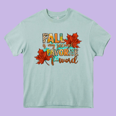 Fall Is My Second Favorite F Word Heavy Core Tee Designed By Cowgirlartshop