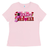 Bubblegum Pink Heart breaker Valentine's Day Ladies Tee - FaDigitalArtStudio