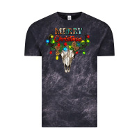 Merry Christmas Bull Skull Vintage Tee | Teevron