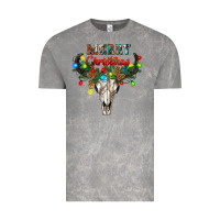 Cloud Rock merry christmas bull skull Vintage Tee - RanaPortraitStore