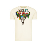 Vintage Arctic merry christmas bull skull Vintage Tee - RanaPortraitStore
