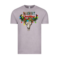 Vintage Zinc merry christmas bull skull Vintage Tee - RanaPortraitStore