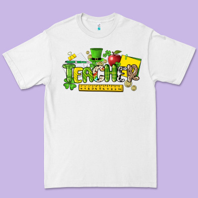 Teacher St. Patrick's Day Premium Tee Designed By Howdyjamesfarm