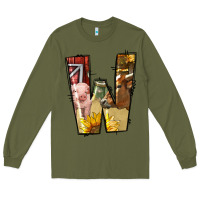 Army Green farm life alphabet lowercase letters w Long Sleeve Tee - BundleAndBundleShop